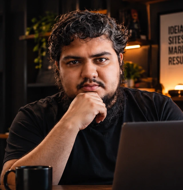 Kalel Menezes no escritório