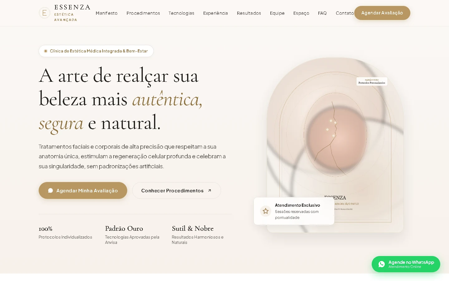 Captura do projeto Essenza Estética Avançada