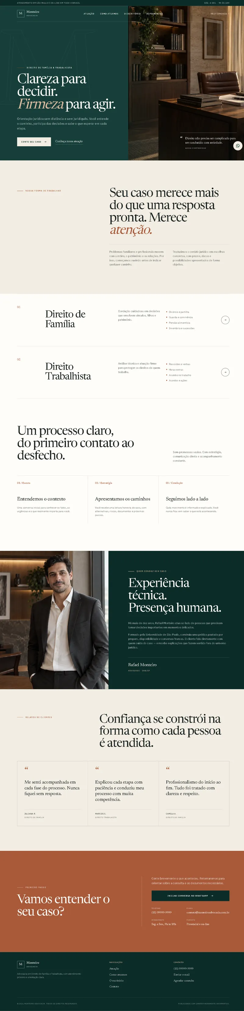 Captura vertical do projeto Monteiro Advocacia & Consultoria